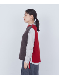 【ADIEU TRISTESSE】【2way】AQUAウールカシミヤベスト 詳細画像 チャコールグレー 11