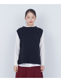 【ADIEU TRISTESSE】【2way】AQUAウールカシミヤベスト 詳細画像 チャコールグレー 16