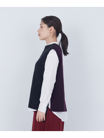 【ADIEU TRISTESSE】【2way】AQUAウールカシミヤベスト 詳細画像 チャコールグレー 17