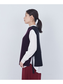 【ADIEU TRISTESSE】【2way】AQUAウールカシミヤベスト 詳細画像 チャコールグレー 23