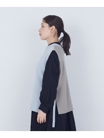 【ADIEU TRISTESSE】【2way】AQUAウールカシミヤベスト 詳細画像 チャコールグレー 29