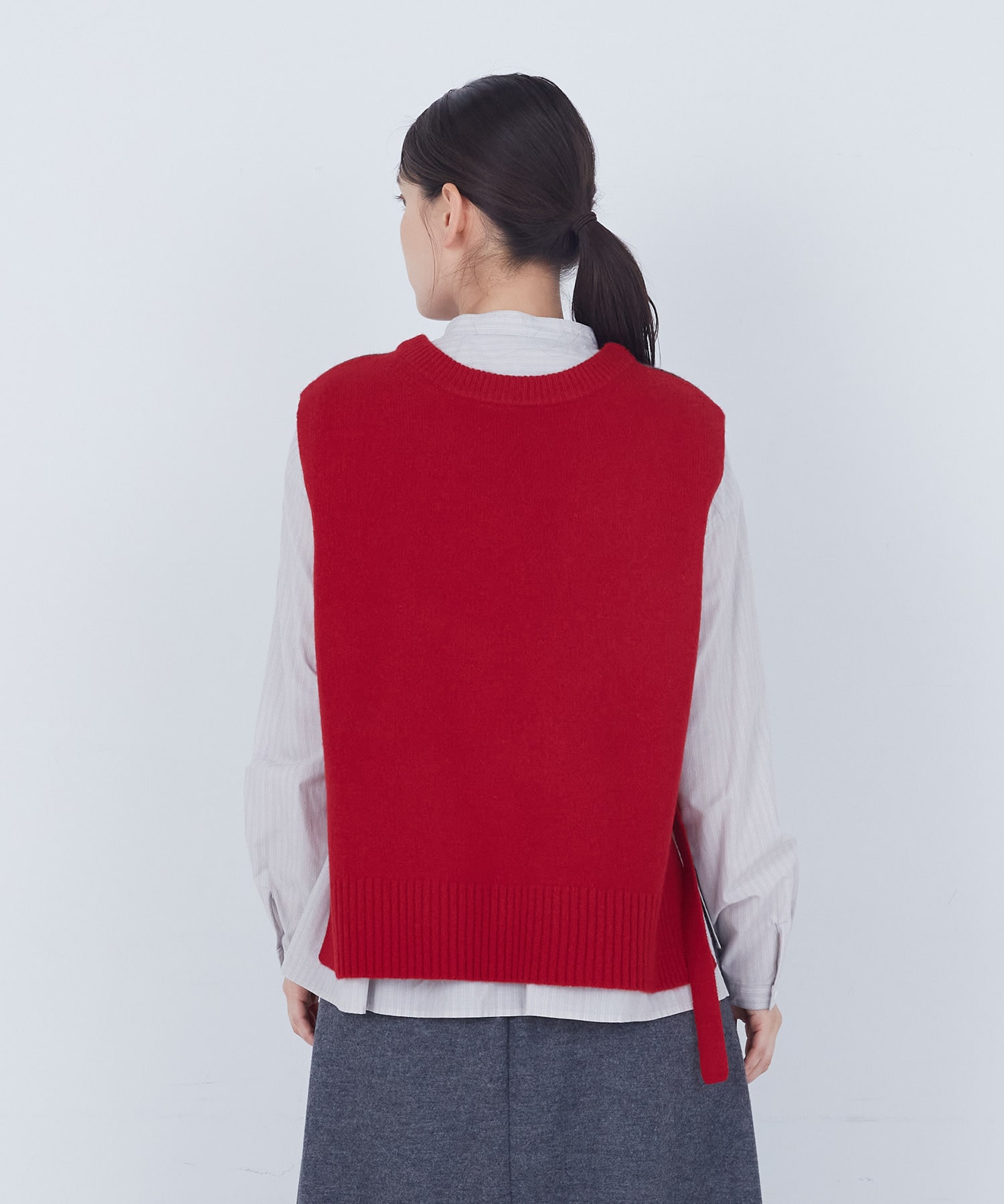 【ADIEU TRISTESSE】【2way】AQUAウールカシミヤベスト 詳細画像 チャコールグレー 12