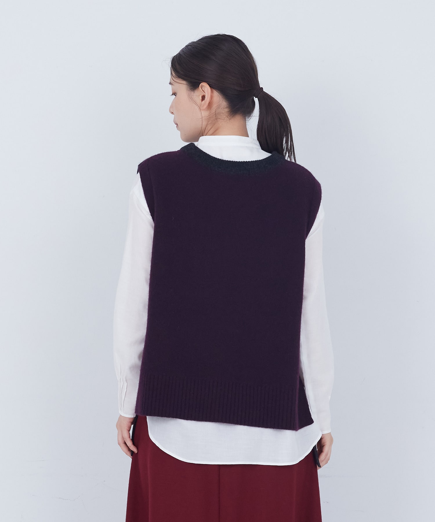 【ADIEU TRISTESSE】【2way】AQUAウールカシミヤベスト 詳細画像 チャコールグレー 18