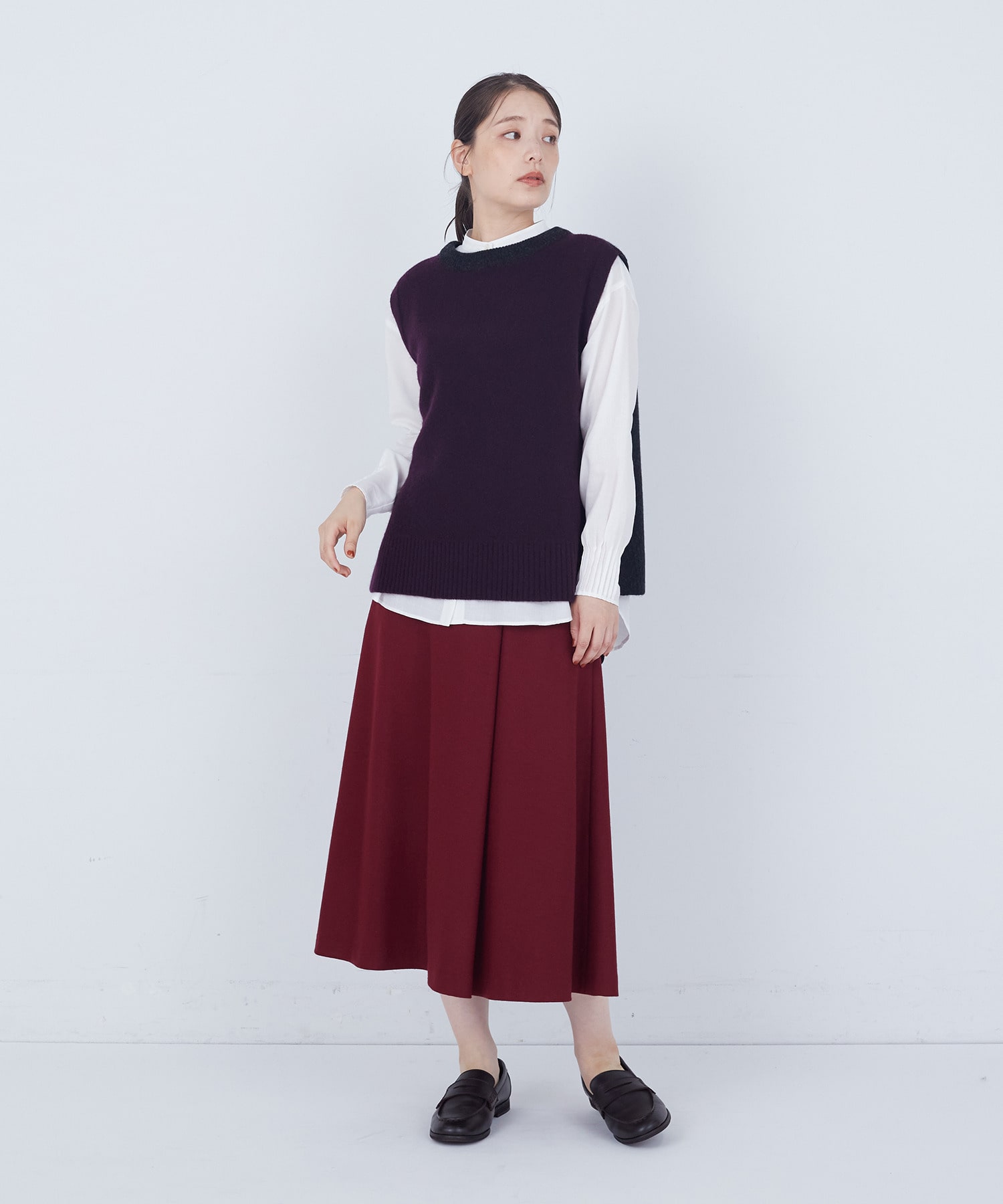 【ADIEU TRISTESSE】【2way】AQUAウールカシミヤベスト 詳細画像 チャコールグレー 19