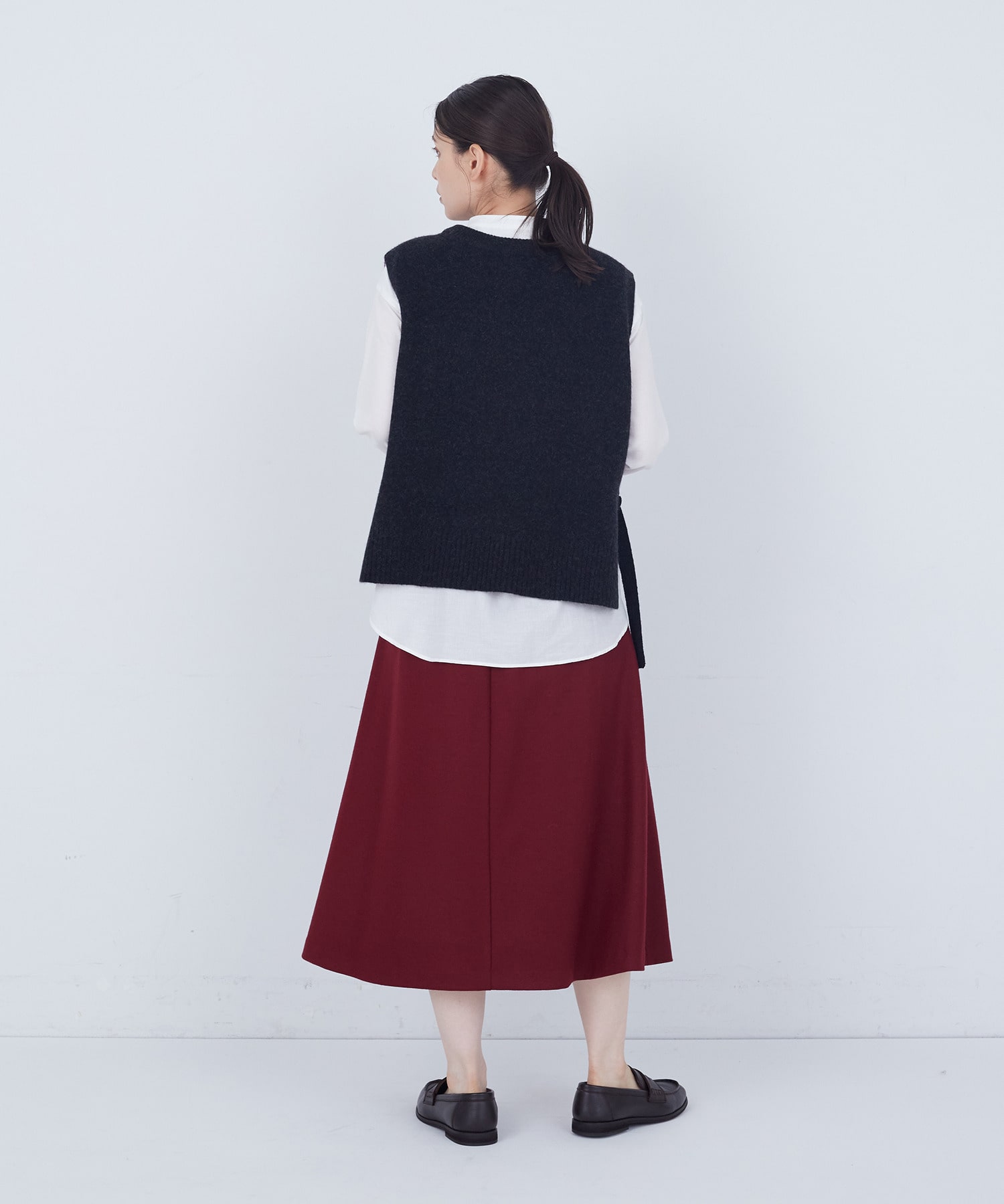 【ADIEU TRISTESSE】【2way】AQUAウールカシミヤベスト 詳細画像 チャコールグレー 21