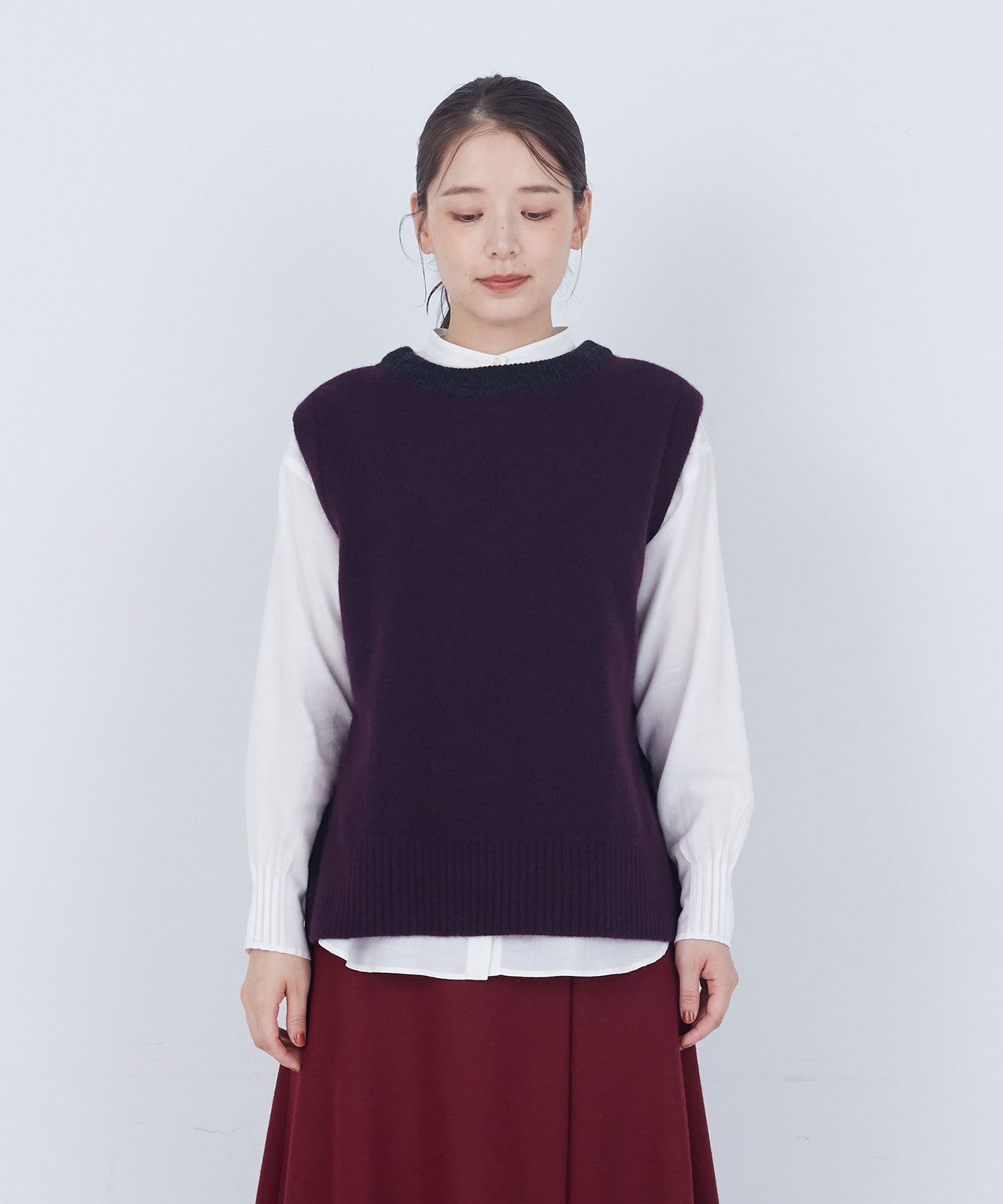 【ADIEU TRISTESSE】【2way】AQUAウールカシミヤベスト 詳細画像 チャコールグレー 22