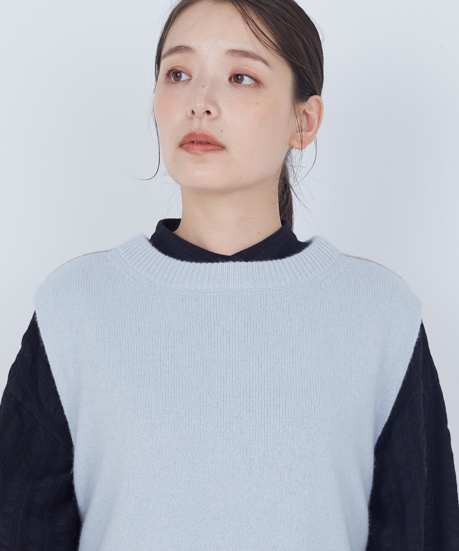 【ADIEU TRISTESSE】【2way】AQUAウールカシミヤベスト 詳細画像 チャコールグレー 37