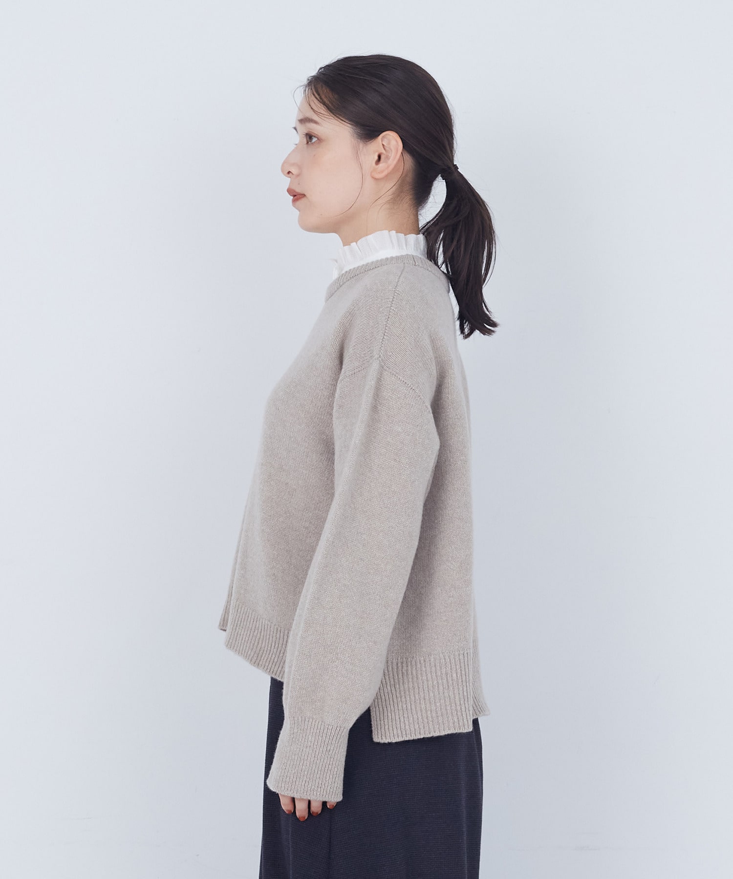 【ADIEU TRISTESSE】ラムウールホールガーメントプルオーバー 詳細画像 ブラック 5