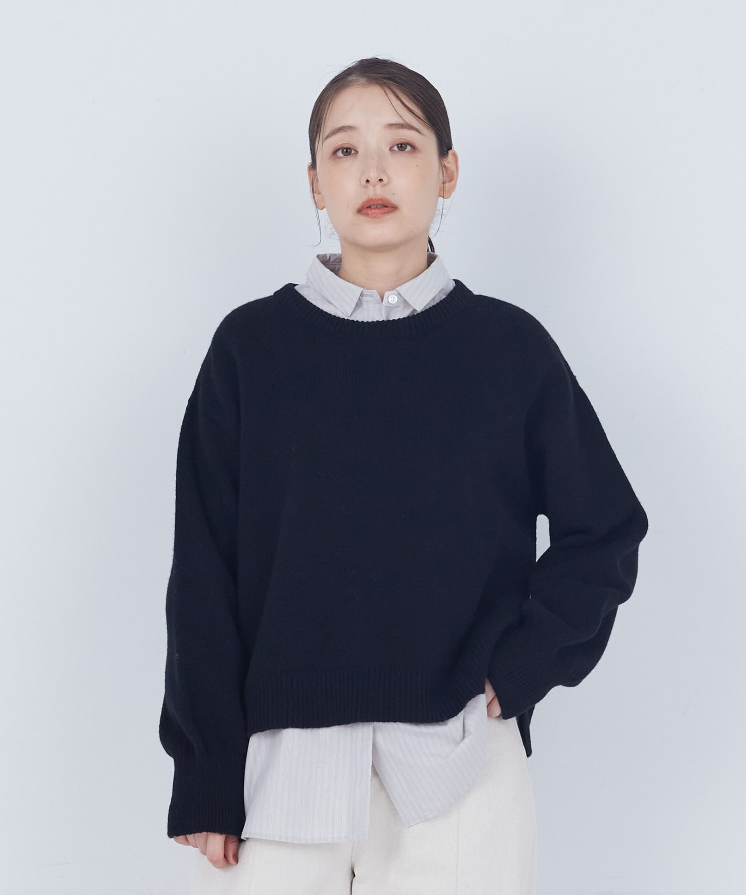 【ADIEU TRISTESSE】ラムウールホールガーメントプルオーバー 詳細画像 ブラック 1