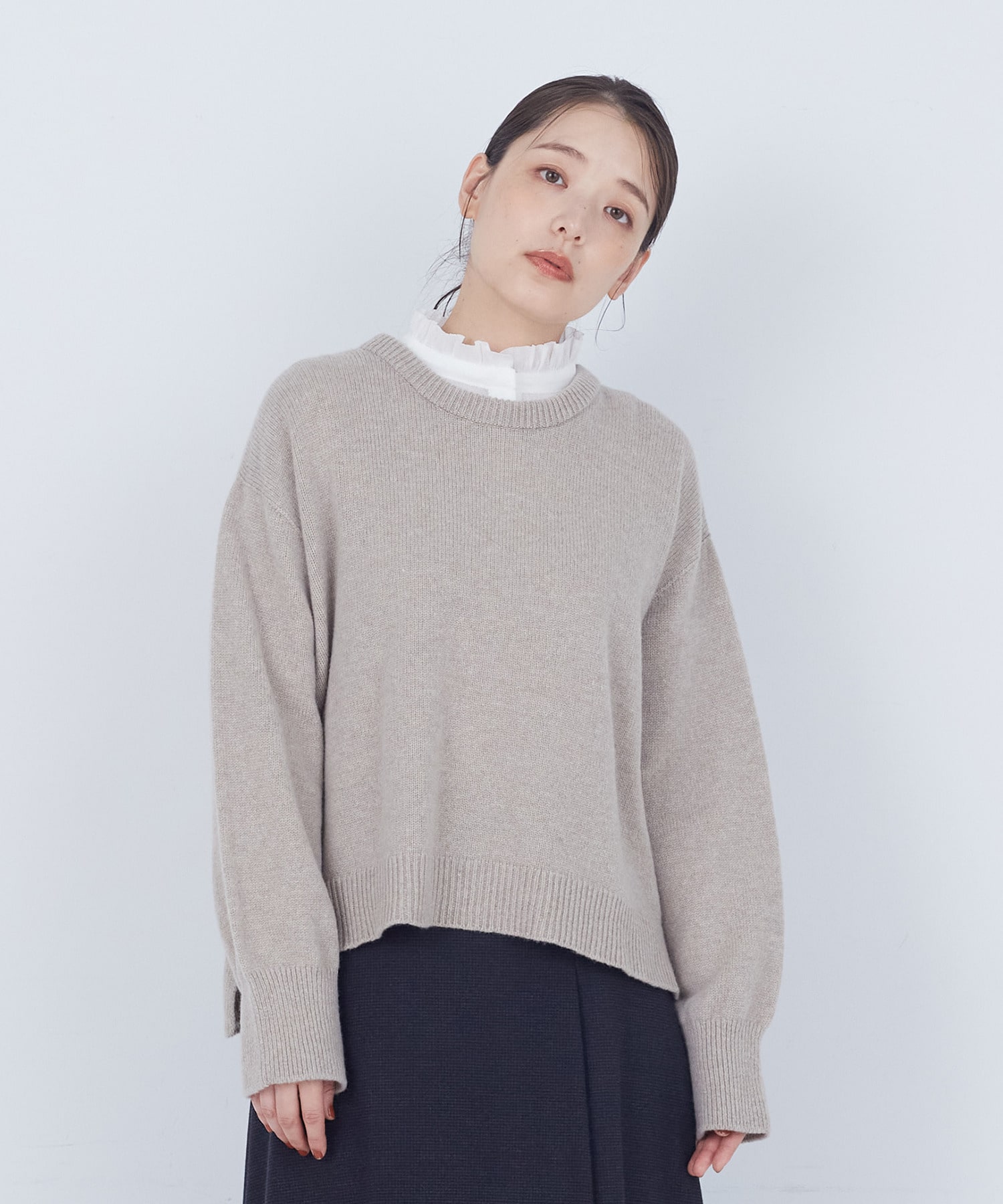 【ADIEU TRISTESSE】ラムウールホールガーメントプルオーバー 詳細画像 ベージュ 1