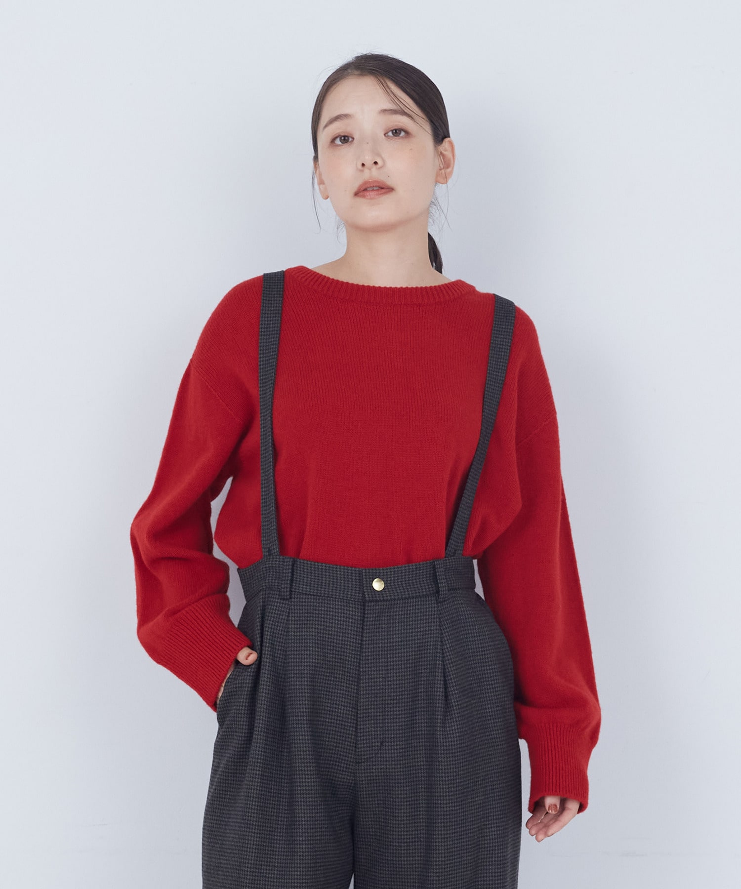 【ADIEU TRISTESSE】ラムウールホールガーメントプルオーバー 詳細画像 レッド 1