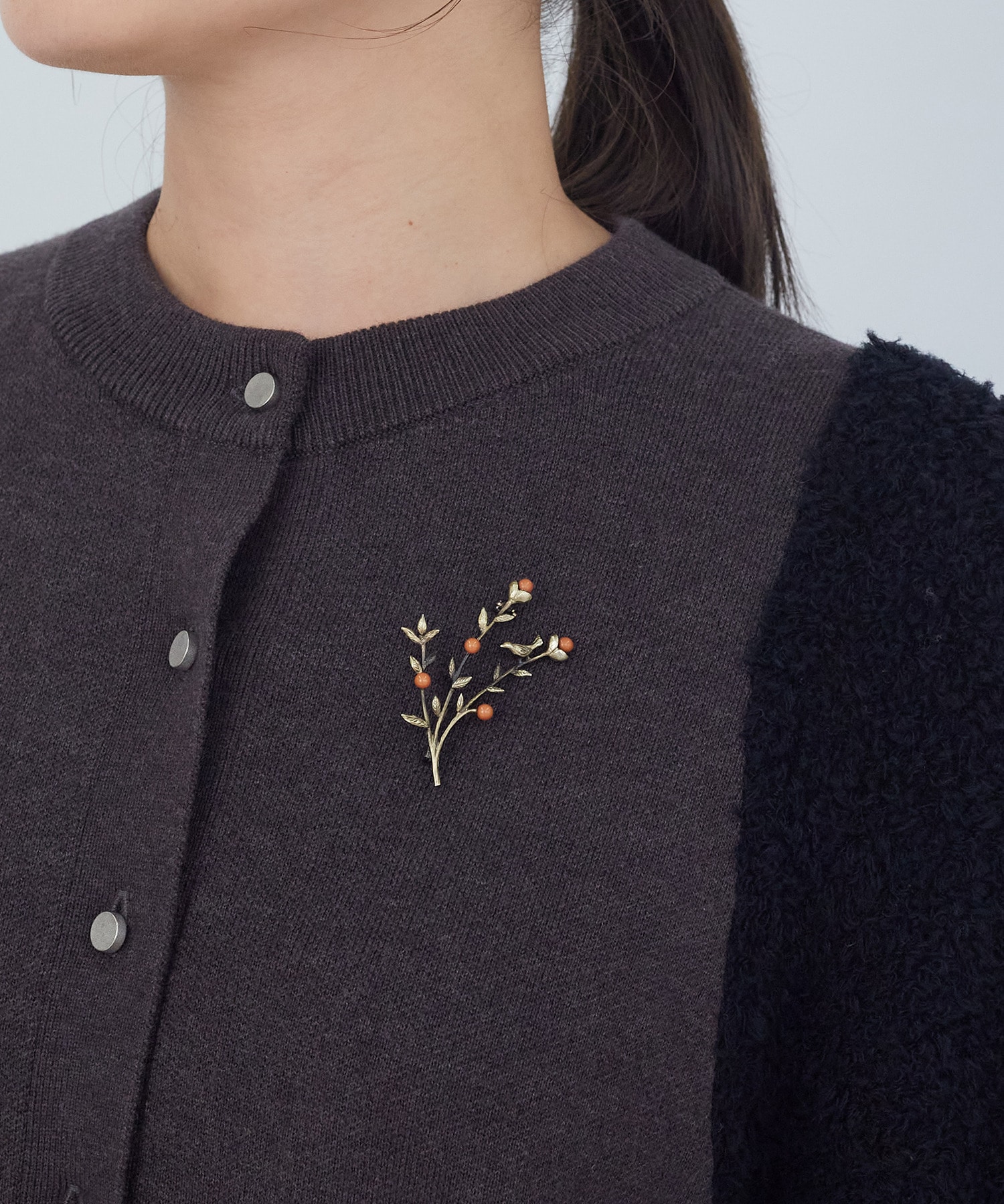 【ADIEU TRISTESSE】パーチモチーフブローチ 詳細画像 レンガ 5