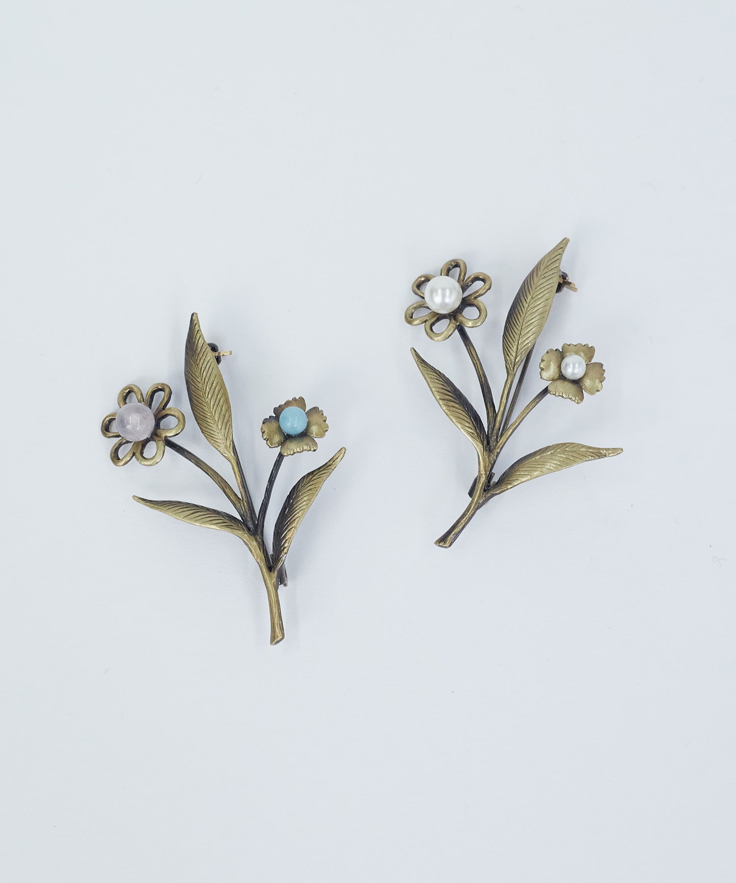 【ADIEU TRISTESSE】｜2BUY10%OFF・3BUY20%OFF｜ペアフラワーブローチ 詳細画像 マルチ 1