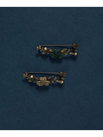 【ADIEU TRISTESSE】【クリスマスマルシェ】アーチフラワービーズブローチ 詳細画像 ブルーグリーン 1