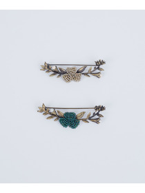 【ADIEU TRISTESSE】【クリスマスマルシェ】アーチフラワービーズブローチ 詳細画像 ブルーグリーン 2