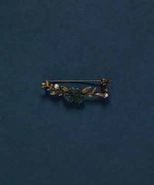 【ADIEU TRISTESSE】【クリスマスマルシェ】アーチフラワービーズブローチ 詳細画像 ブルーグリーン 1