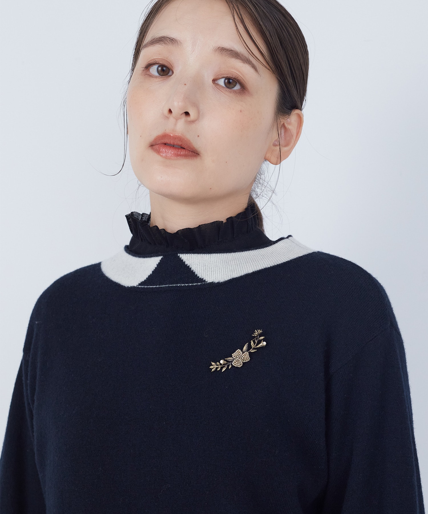 【ADIEU TRISTESSE】【クリスマスマルシェ】アーチフラワービーズブローチ 詳細画像 ブルーグリーン 6