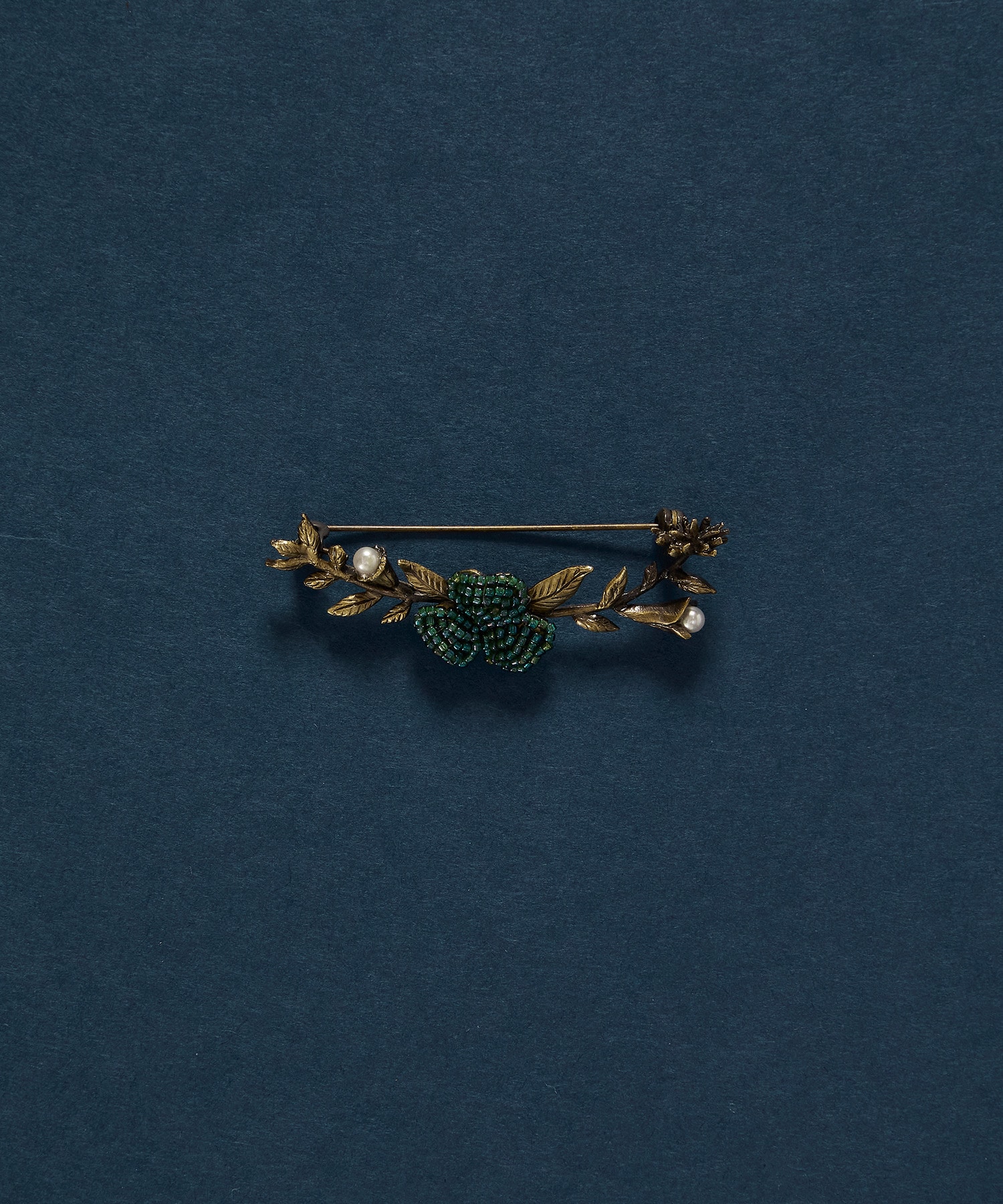 【ADIEU TRISTESSE】【クリスマスマルシェ】アーチフラワービーズブローチ 詳細画像 ブルーグリーン 1