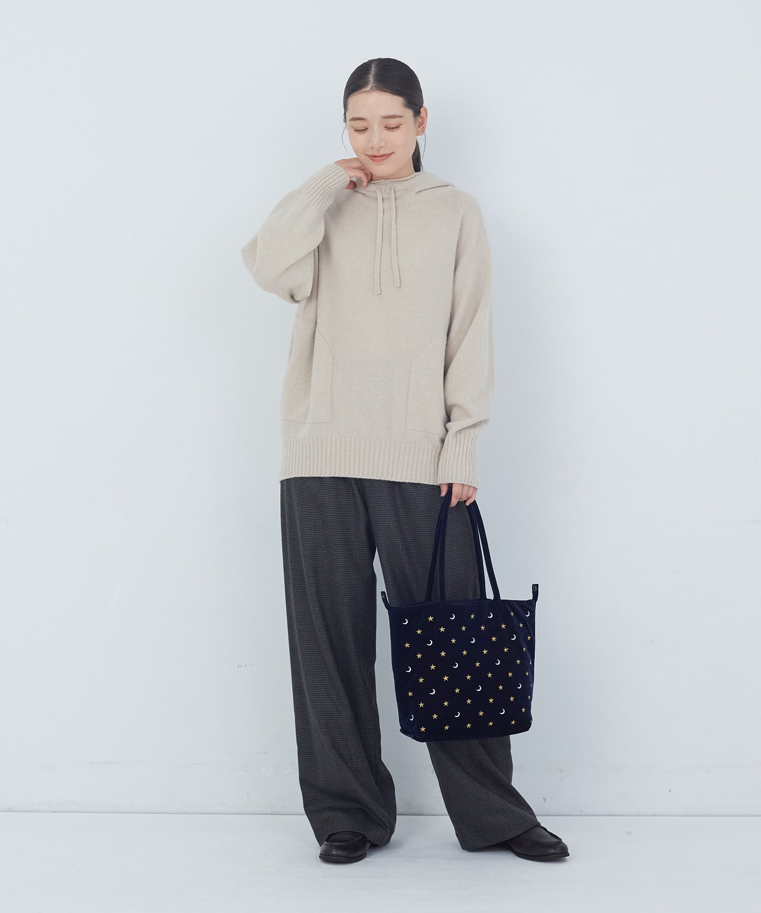 【ADIEU TRISTESSE】星空刺繍バッグ 詳細画像 ネイビー 2