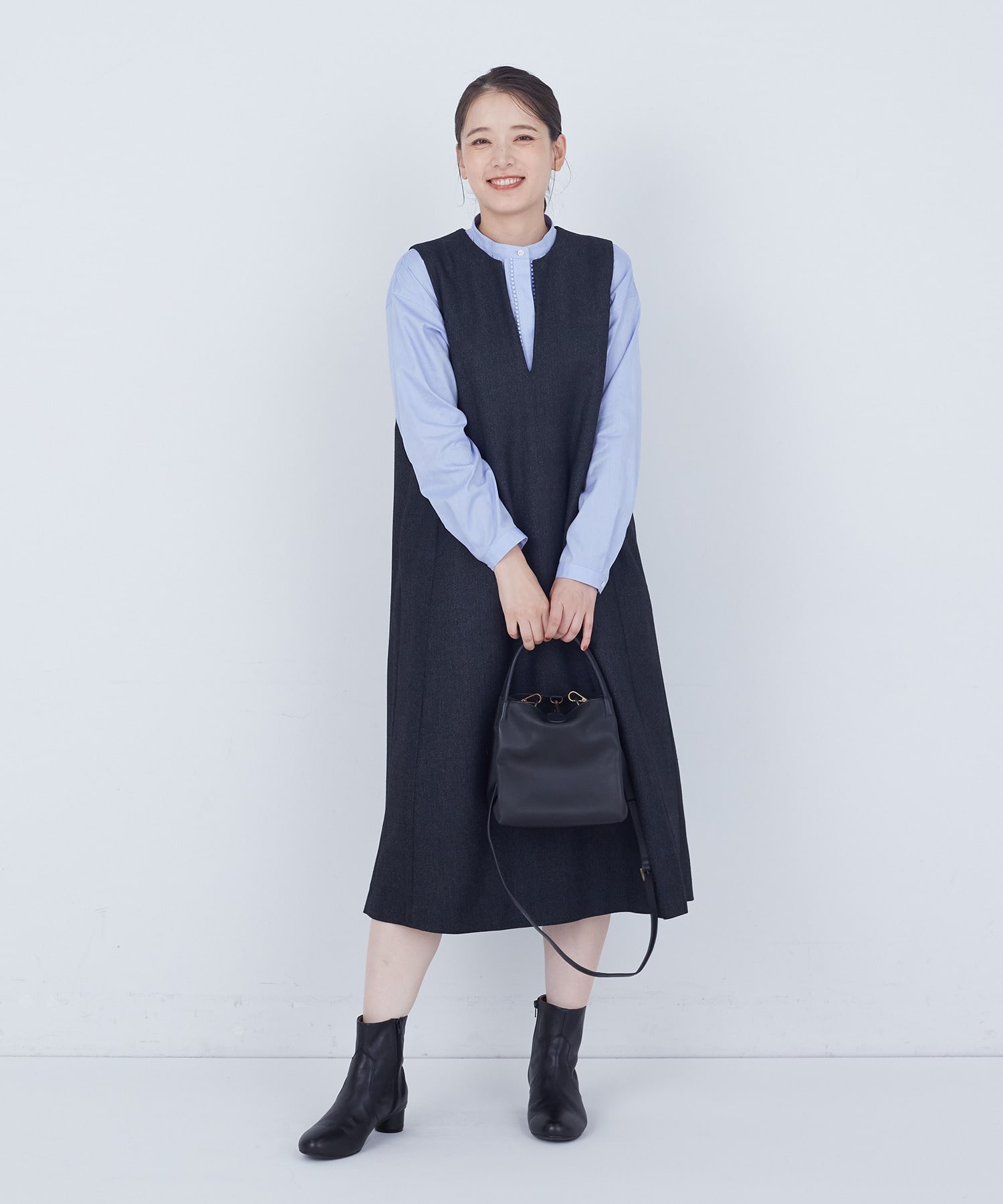 【ADIEU TRISTESSE】ショルダーストラップ付きスクエアバック 詳細画像 ブラック 5