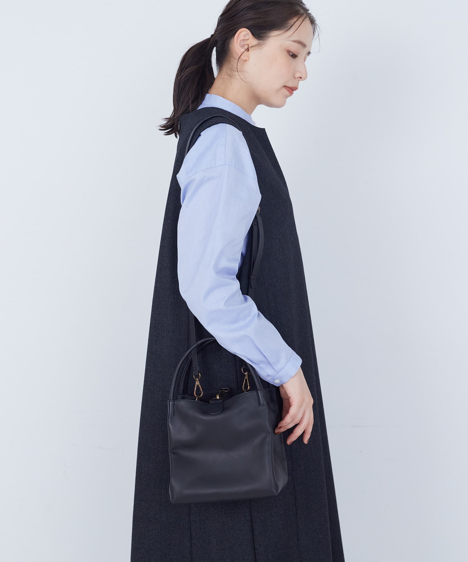 【ADIEU TRISTESSE】ショルダーストラップ付きスクエアバック 詳細画像 ブラック 6