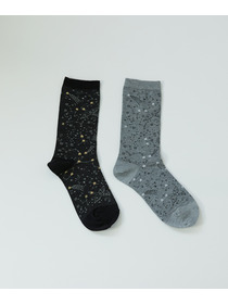 【ADIEU TRISTESSE】｜2BUY10%OFF・3BUY20%OFF｜星座柄ソックス 詳細画像 ブラック 1