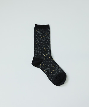 【ADIEU TRISTESSE】｜2BUY10%OFF・3BUY20%OFF｜星座柄ソックス 詳細画像 ブラック 1