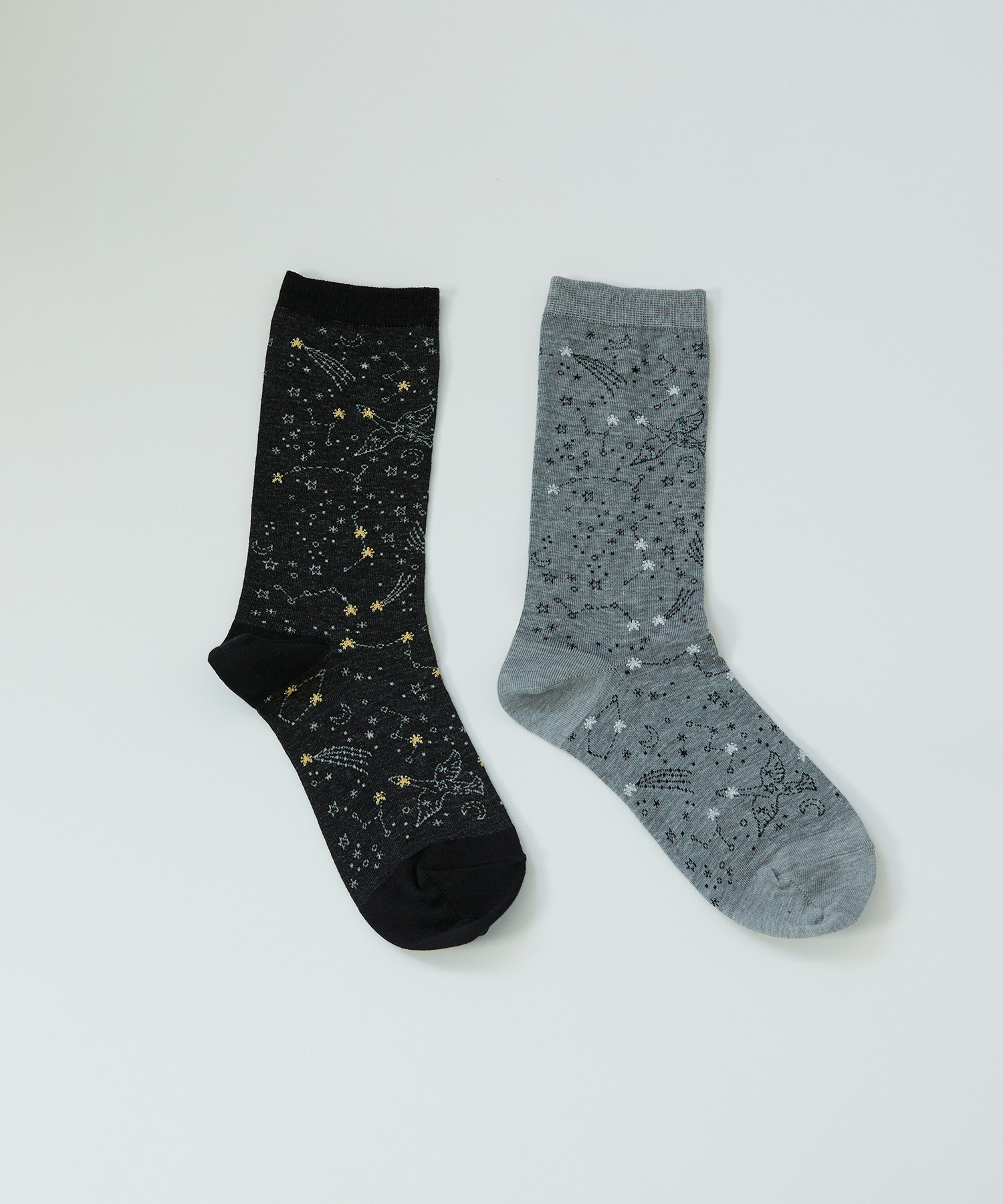 【ADIEU TRISTESSE】｜2BUY10%OFF・3BUY20%OFF｜星座柄ソックス 詳細画像 ブラック 1