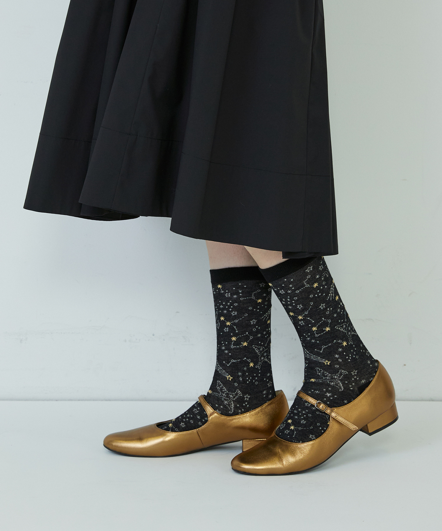 【ADIEU TRISTESSE】｜2BUY10%OFF・3BUY20%OFF｜星座柄ソックス 詳細画像 ブラック 4