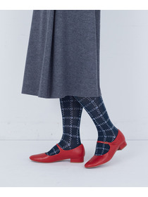 【ADIEU TRISTESSE】ボタニカルプラッドハイソックス 詳細画像 ブラック系その他 3