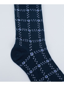 【ADIEU TRISTESSE】ボタニカルプラッドハイソックス 詳細画像 ブラック系その他 4