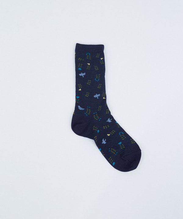 お花＆鳥ソックス 詳細画像 ネイビー 1