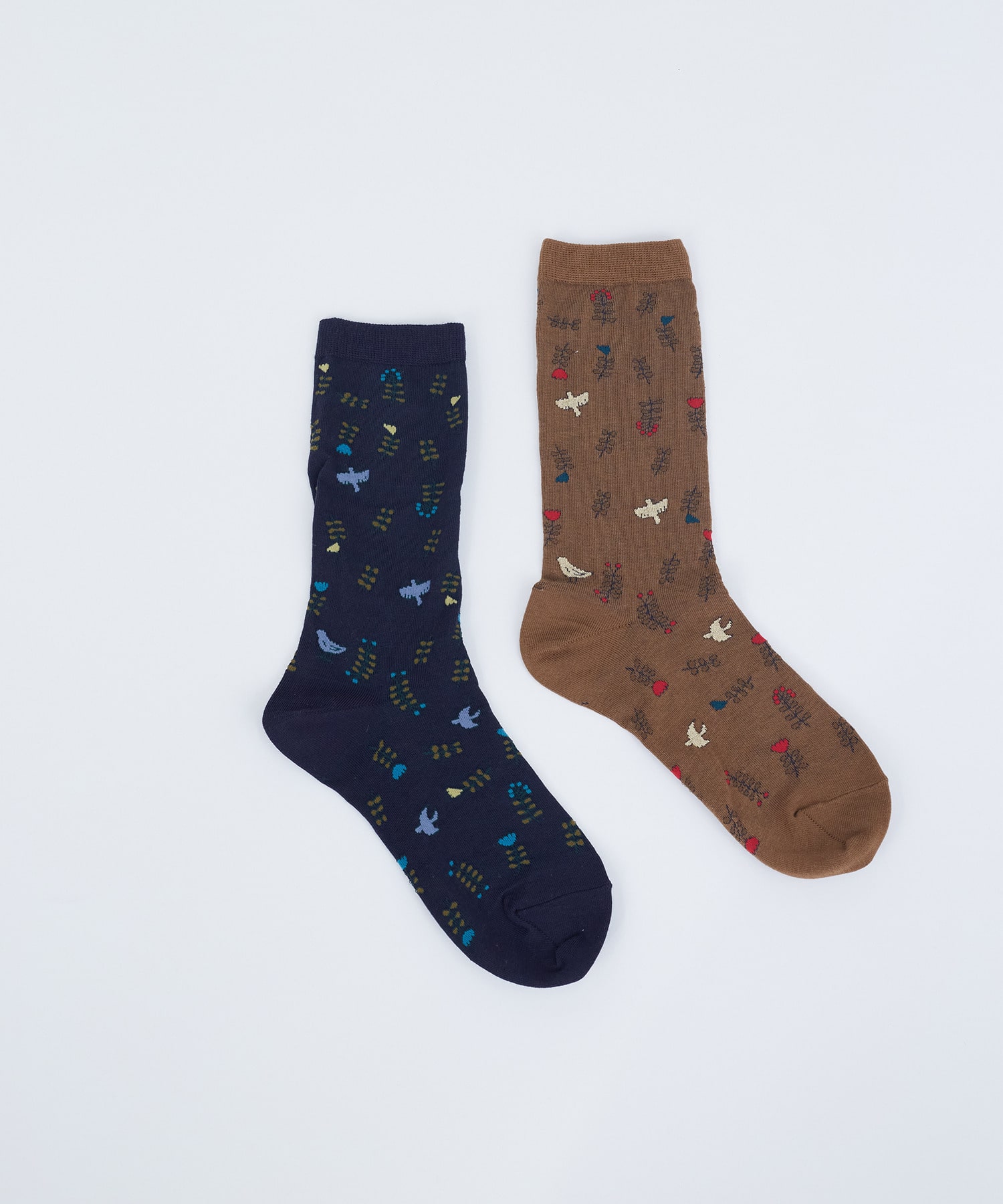 【ADIEU TRISTESSE】お花＆鳥ソックス 詳細画像 ネイビー 1