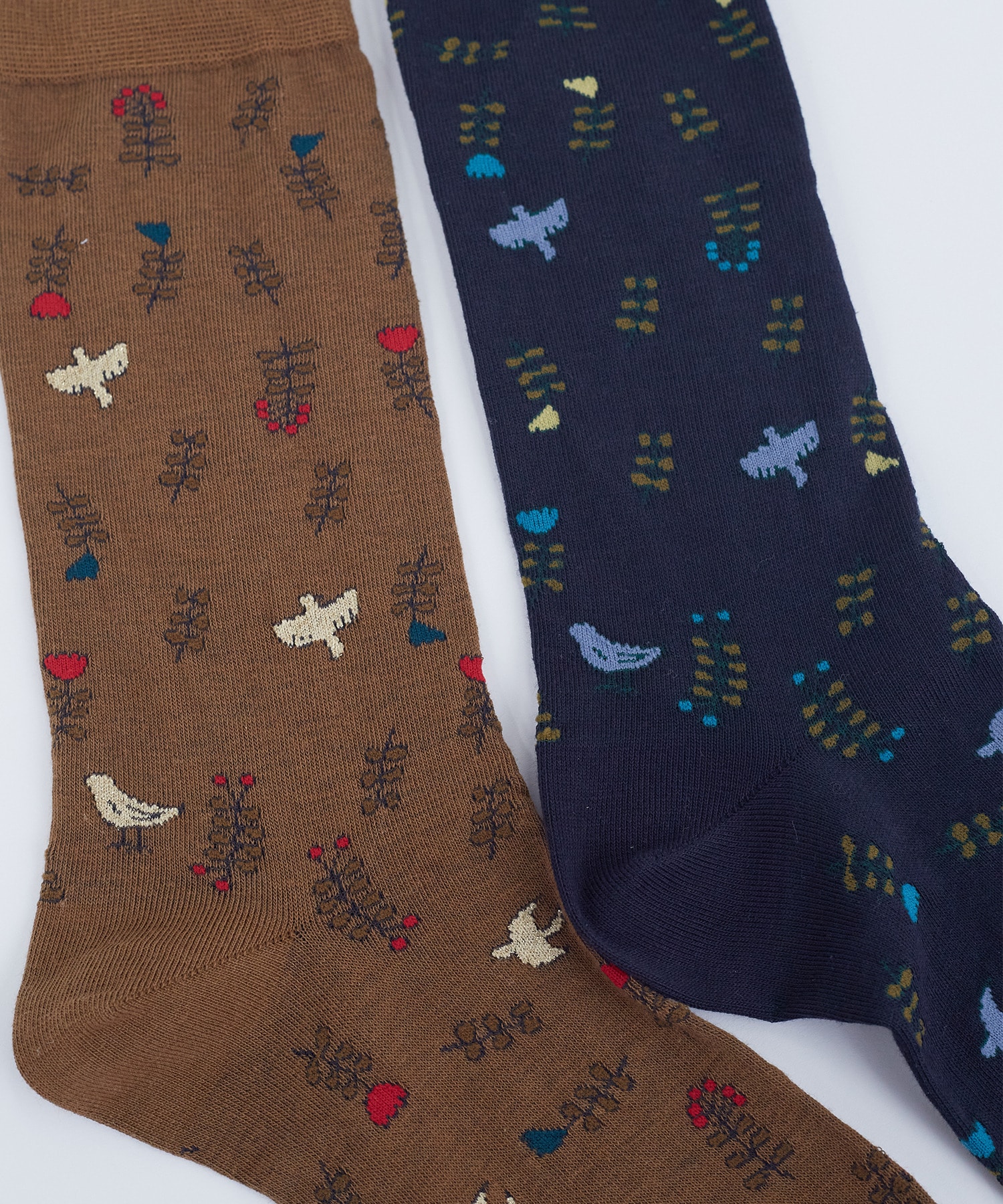 【ADIEU TRISTESSE】お花＆鳥ソックス 詳細画像 ネイビー 4