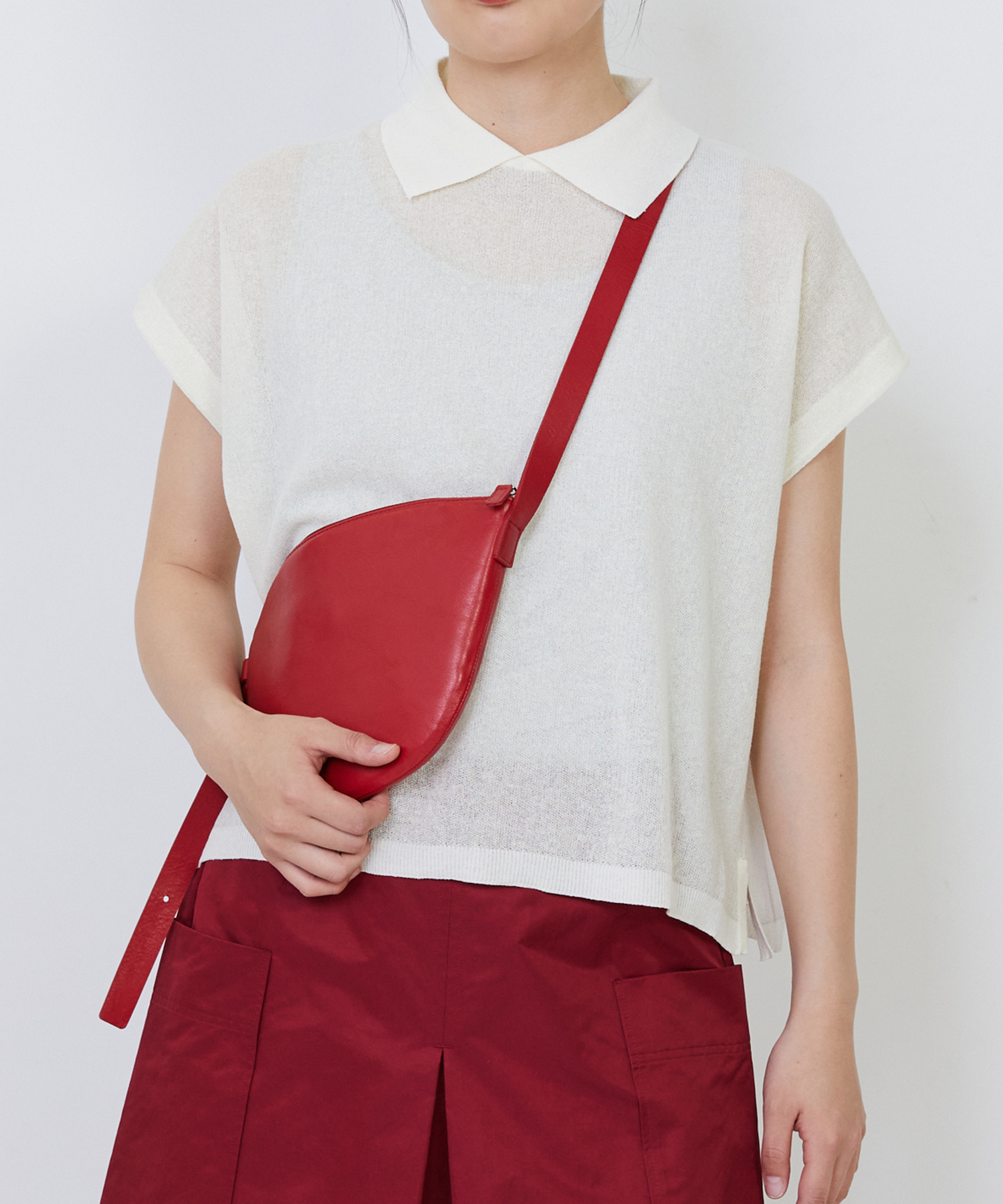 【LOISIR】【Bucket Baggage】【別注カラー】＜Orange Piece Shoulder ＞ショルダーバッグ Small 詳細画像 レッド 3