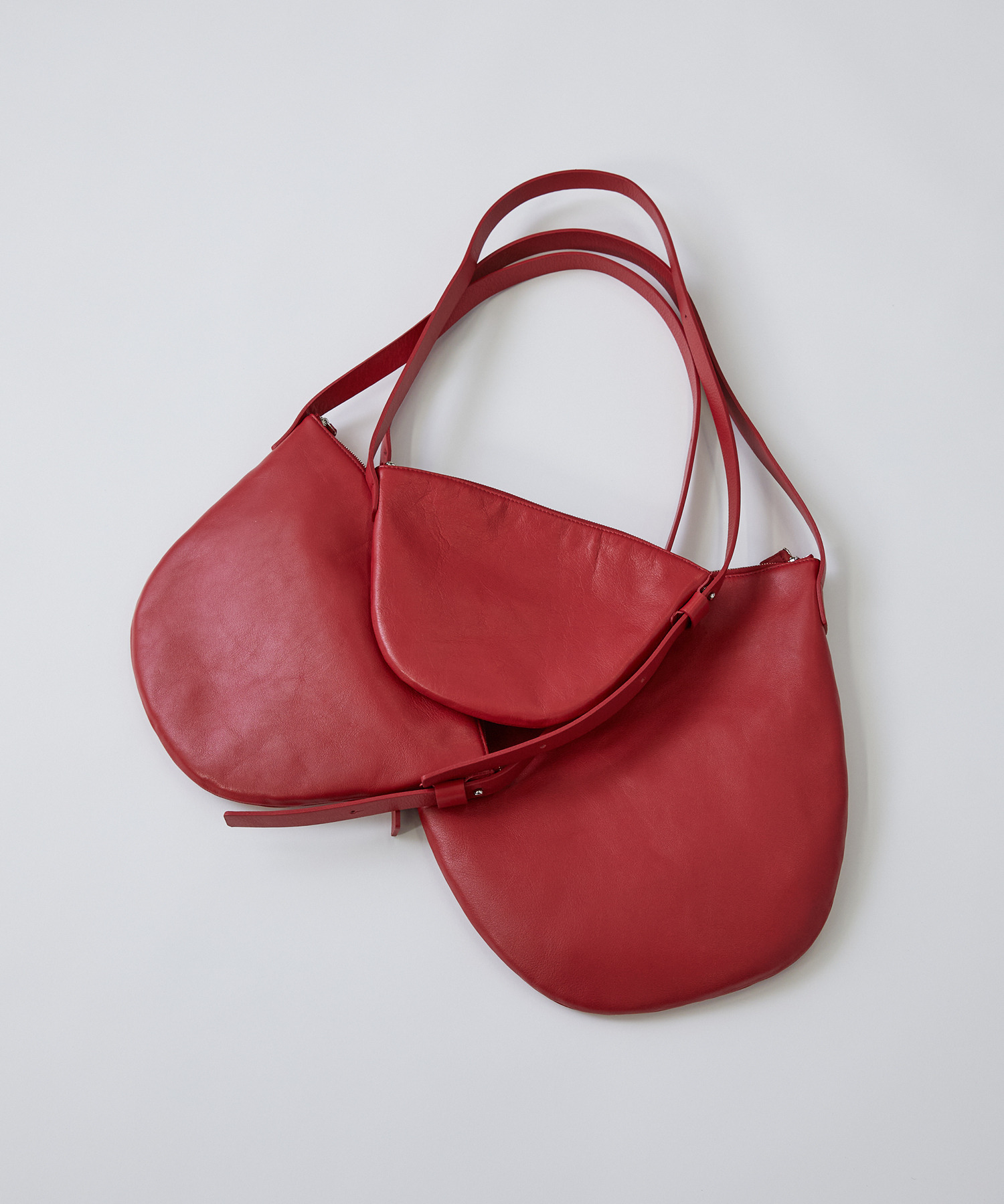 【LOISIR】｜2BUY10%OFF・3BUY20%OFF｜【Bucket Baggage】【別注カラー】＜Orange Piece Shoulder ＞ショルダーバッグ Large 詳細画像 レッド 7