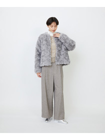 【LOISIR】｜2BUY10%OFF・3BUY20%OFF｜【少量生産】シュタイフ・ファーノーカラージャケット 詳細画像 グレー 4