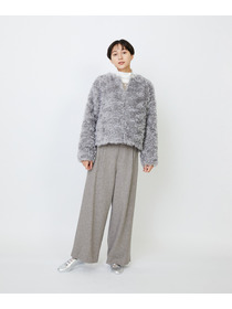 【LOISIR】｜2BUY10%OFF・3BUY20%OFF｜【少量生産】シュタイフ・ファーノーカラージャケット 詳細画像 グレー 5