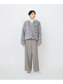 【LOISIR】｜2BUY10%OFF・3BUY20%OFF｜【少量生産】シュタイフ・ファーノーカラージャケット 詳細画像 グレー 7