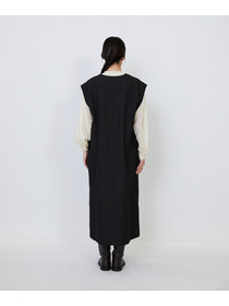 【LOISIR】【MTサイズ有り】ウールリネンへリンボーンスリーブレスワンピース 詳細画像 チャコールグレー 11