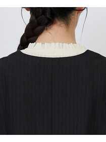 【LOISIR】【MTサイズ有り】ウールリネンへリンボーンスリーブレスワンピース 詳細画像 チャコールグレー 13