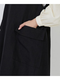 【LOISIR】【MTサイズ有り】ウールリネンへリンボーンスリーブレスワンピース 詳細画像 チャコールグレー 15