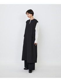 【LOISIR】【MTサイズ有り】ウールリネンへリンボーンスリーブレスワンピース 詳細画像 チャコールグレー 3