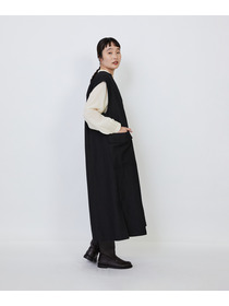 【LOISIR】【MTサイズ有り】ウールリネンへリンボーンスリーブレスワンピース 詳細画像 チャコールグレー 7