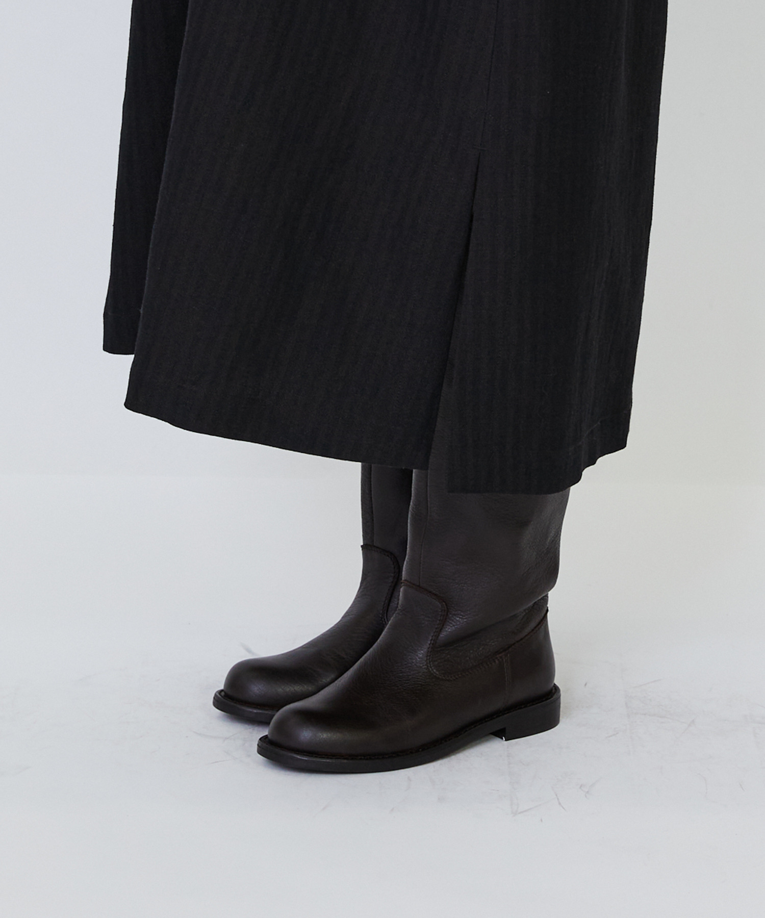 【LOISIR】【MTサイズ有り】ウールリネンへリンボーンスリーブレスワンピース 詳細画像 チャコールグレー 16