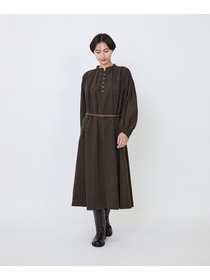 【LOISIR】｜2BUY10%OFF・3BUY20%OFF｜【MTサイズ有り】コットン細コールスモックワンピース 詳細画像 ブラウン 18