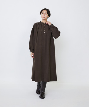 【LOISIR】｜2BUY10%OFF・3BUY20%OFF｜【MTサイズ有り】コットン細コールスモックワンピース 詳細画像 ブラウン 1