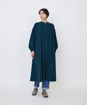 【LOISIR】｜2BUY10%OFF・3BUY20%OFF｜【MTサイズ有り】コットン細コールスモックワンピース 詳細画像 グリーン 1