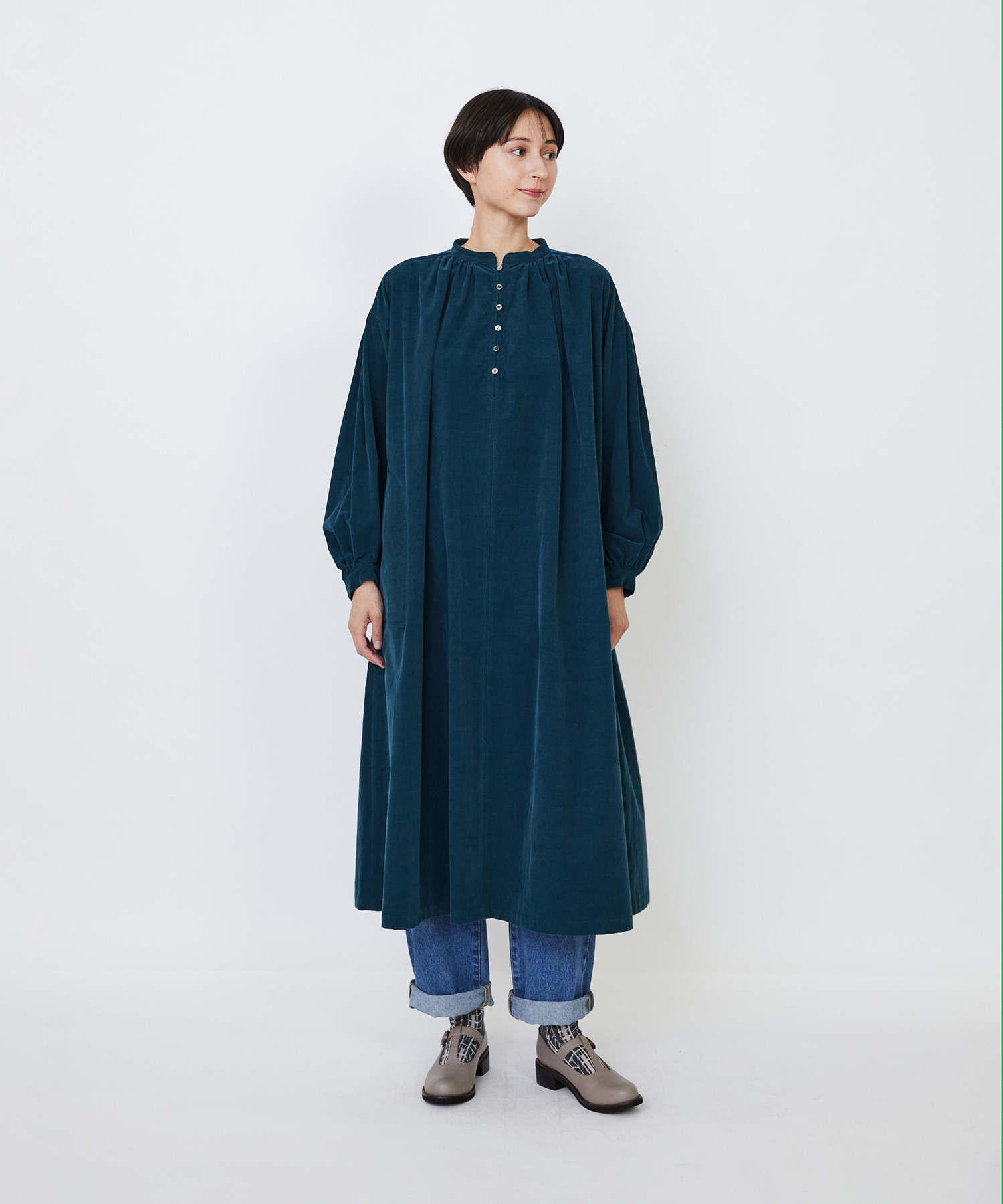 【LOISIR】｜2BUY10%OFF・3BUY20%OFF｜【MTサイズ有り】コットン細コールスモックワンピース 詳細画像 ブラウン 10