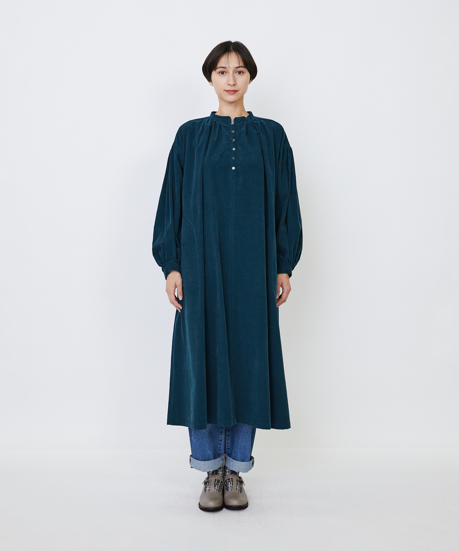 【LOISIR】｜2BUY10%OFF・3BUY20%OFF｜【MTサイズ有り】コットン細コールスモックワンピース 詳細画像 ブラウン 14
